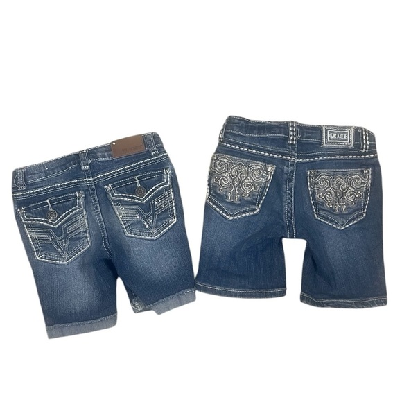 Vigoss Blue Denim Shorts with Rolled Cuffs/ Grace in LA Bundle Size 4 - Picture 2 of 9